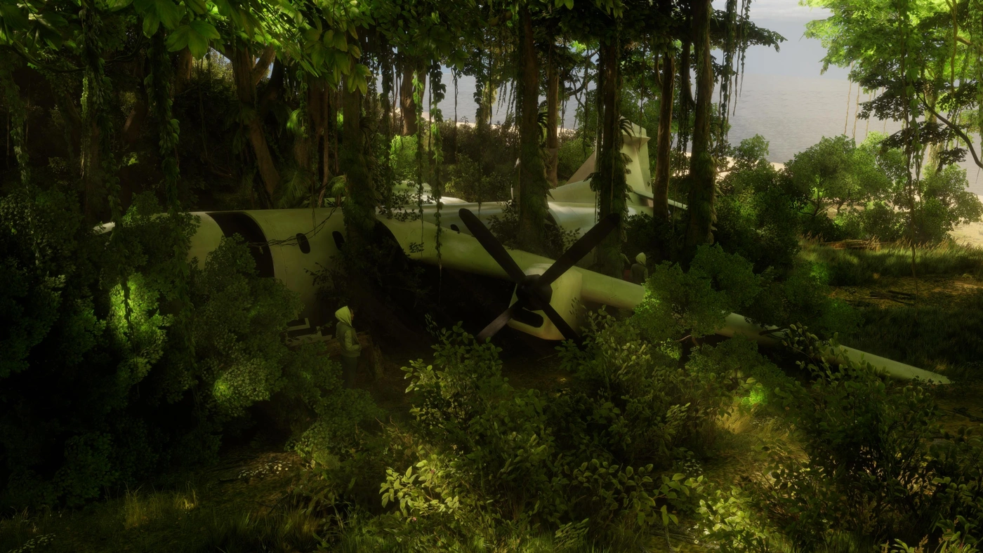 Shot of crashed aeroplane in Twinmotion.