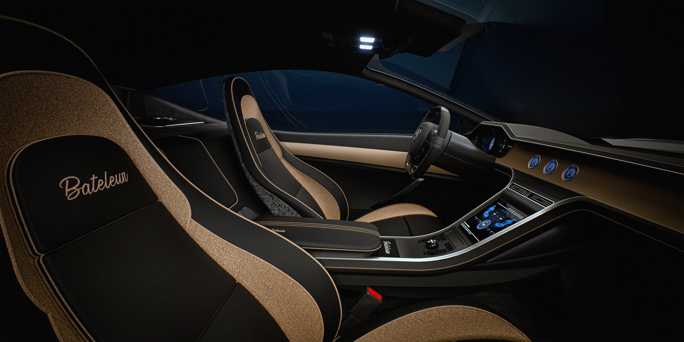 Rendered suede interior of concept car.