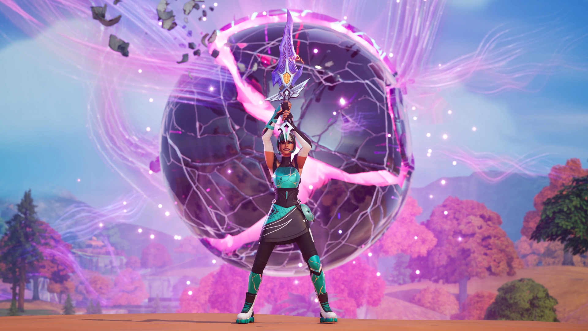 Character holding up a pickaxe 