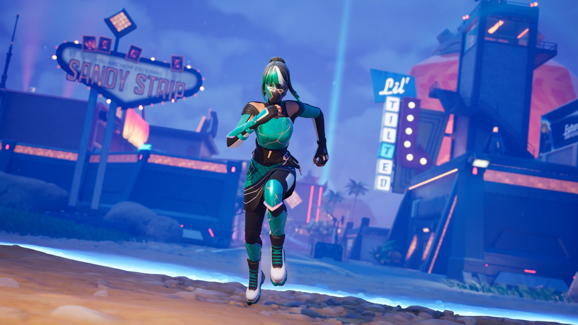 Character running from the storm