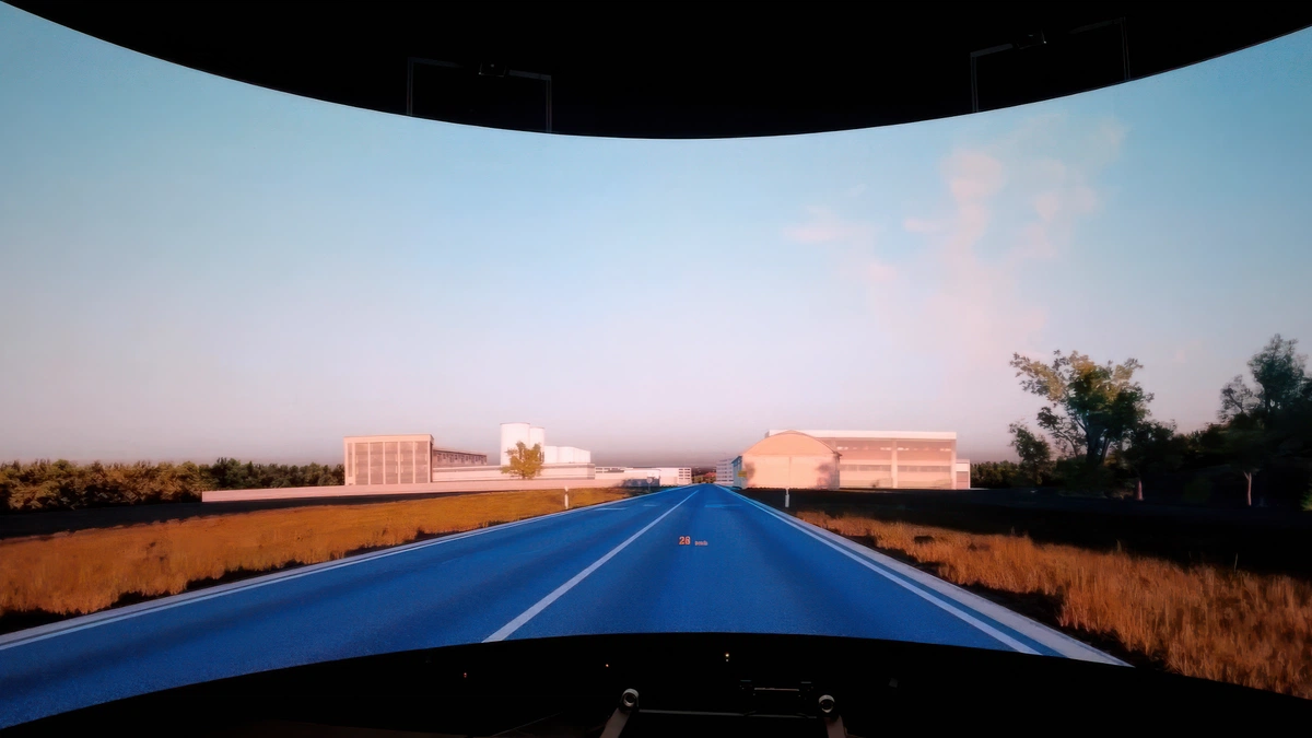 Photorealistic simulation at BMW Group’s Driving Simulation Centre.