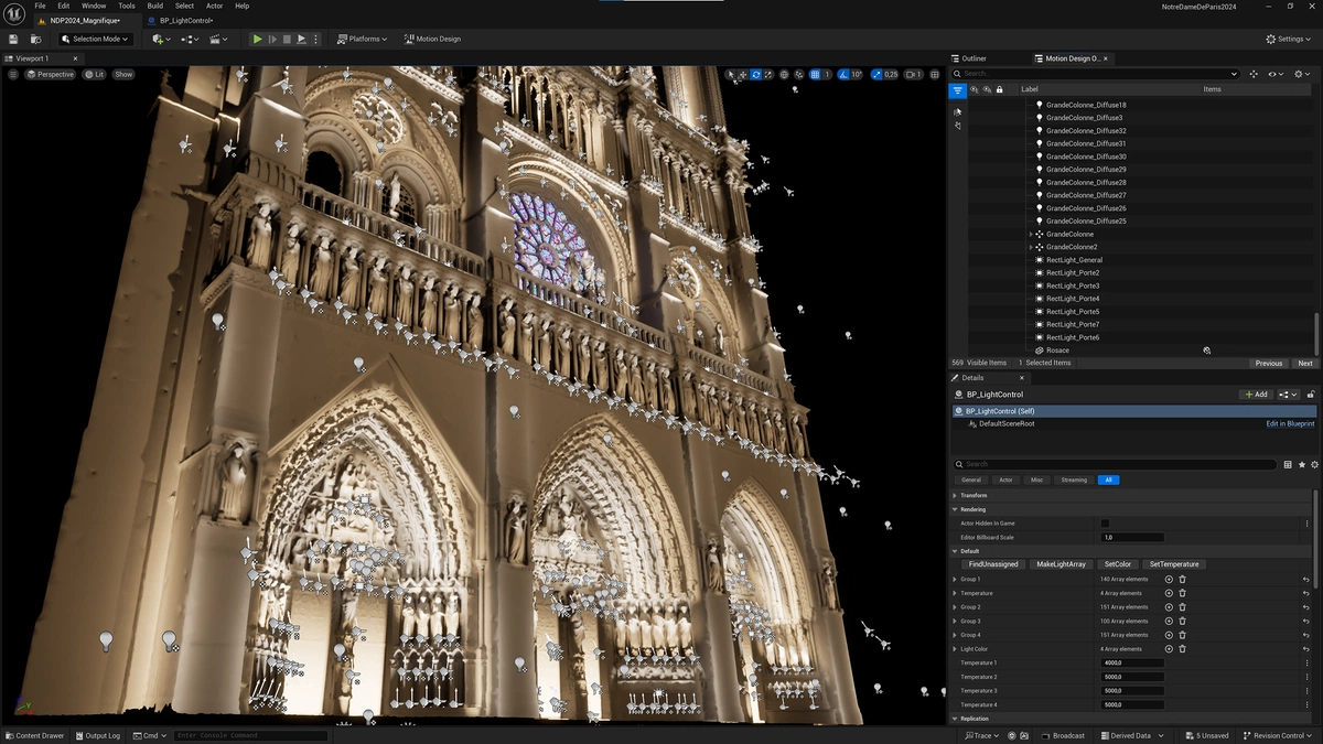 3D model of Notre Dame cathedral in UE5