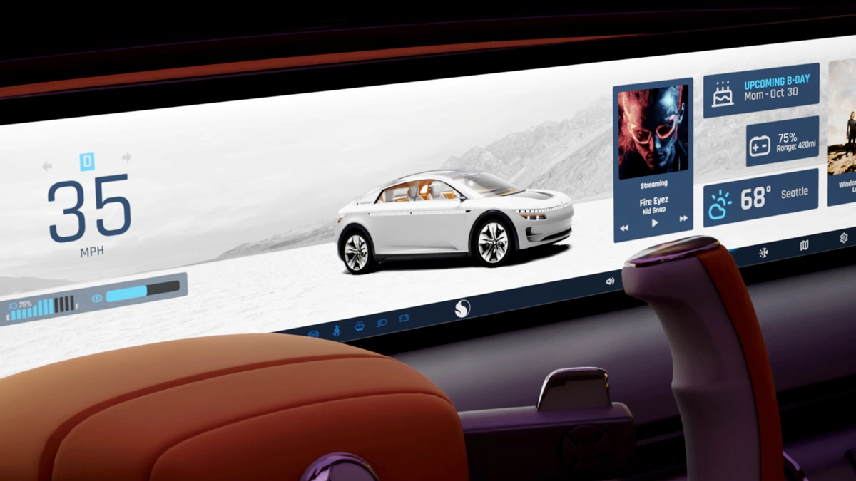 Unreal Engine-powered HMI in the Snapdragon concept car.