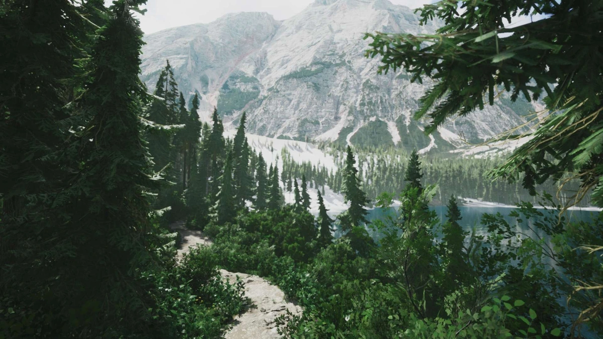 A photo of a mountain in Lushfoil Photography Sim.