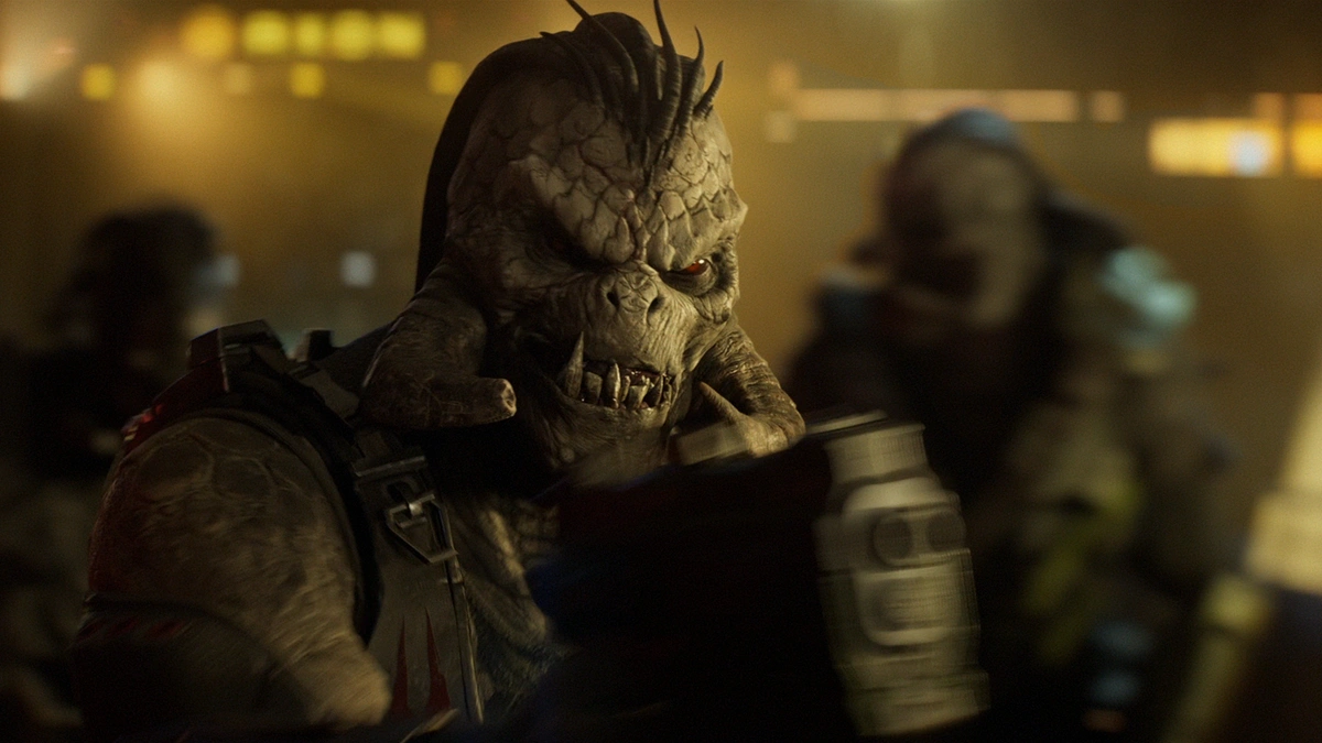 Closeup of monster in Unreal Tournament episode of Secret Level.