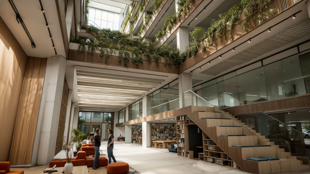 Spacious foyer in EDGE Liverpool Street digital twin.