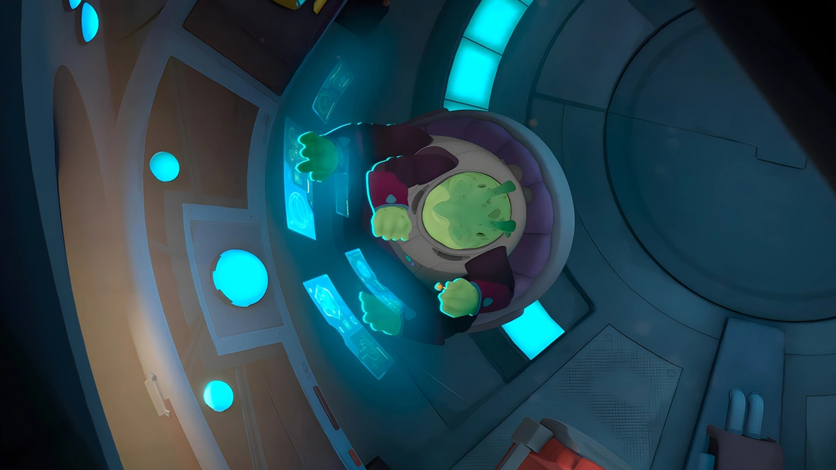 An alien manning the control panel in ‘Spice Frontier’.
