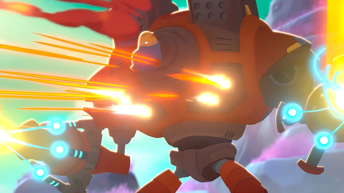 A fearsome robot in battle in ‘Spice Frontier’.