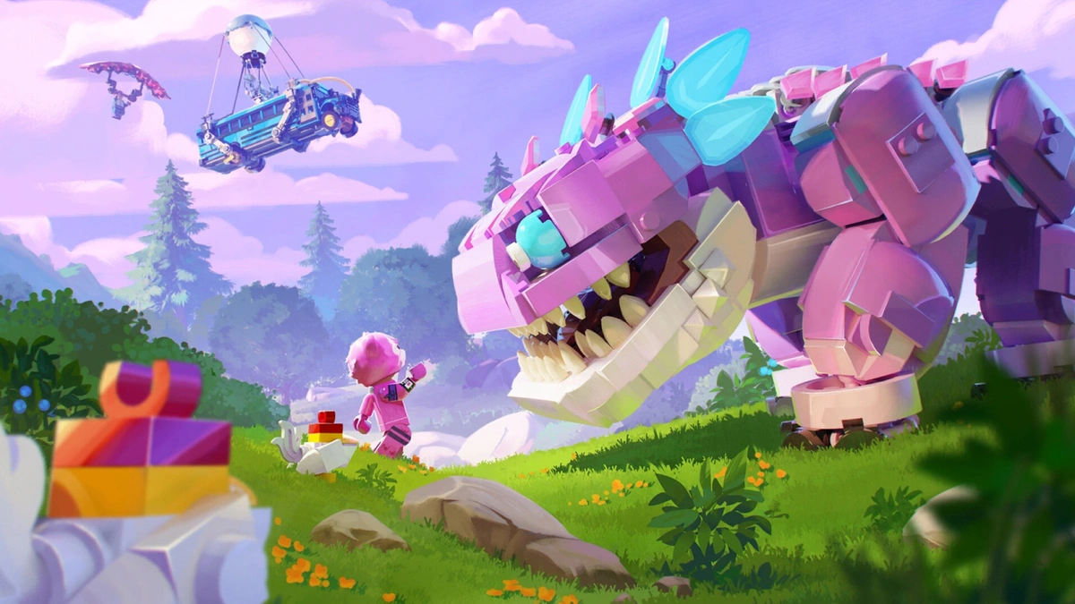 Colorful animated scene with rigged characters