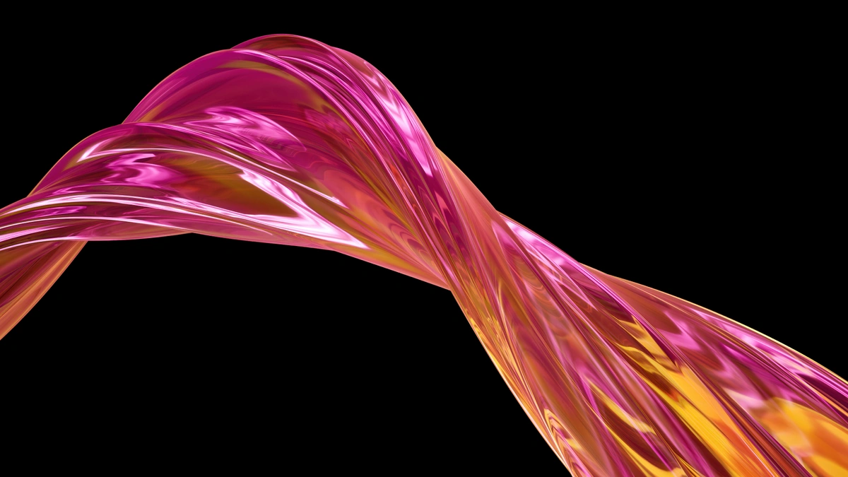 Abstract pink and yellow swirl