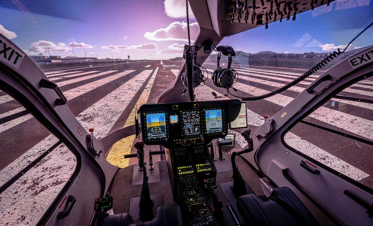 Cockpit view of 3D ground environment in Entrol ENVISION.