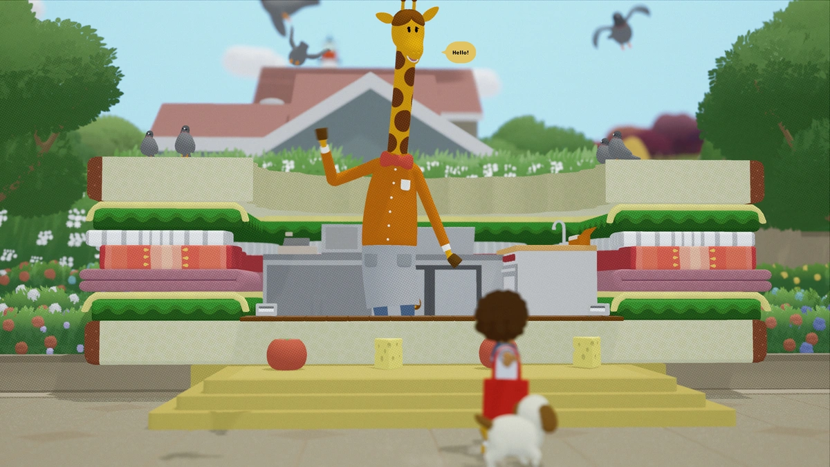 A large giraffe waves in UE5-powered game ‘to a T’.