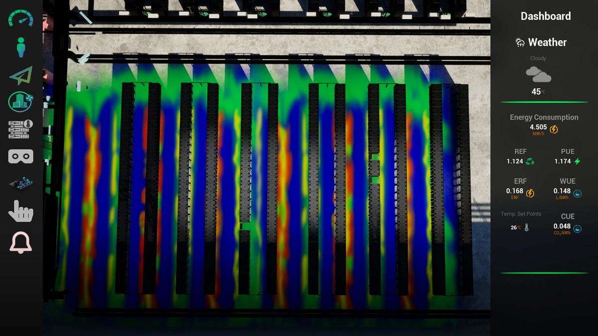 Energy consumption heatmap for digital twin by Smart Spatial.