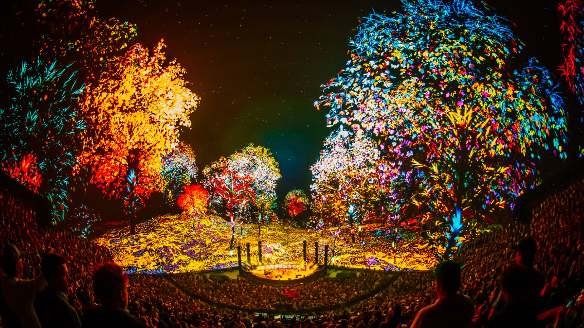 Houdini-built CG trees at the Phish at Sphere.