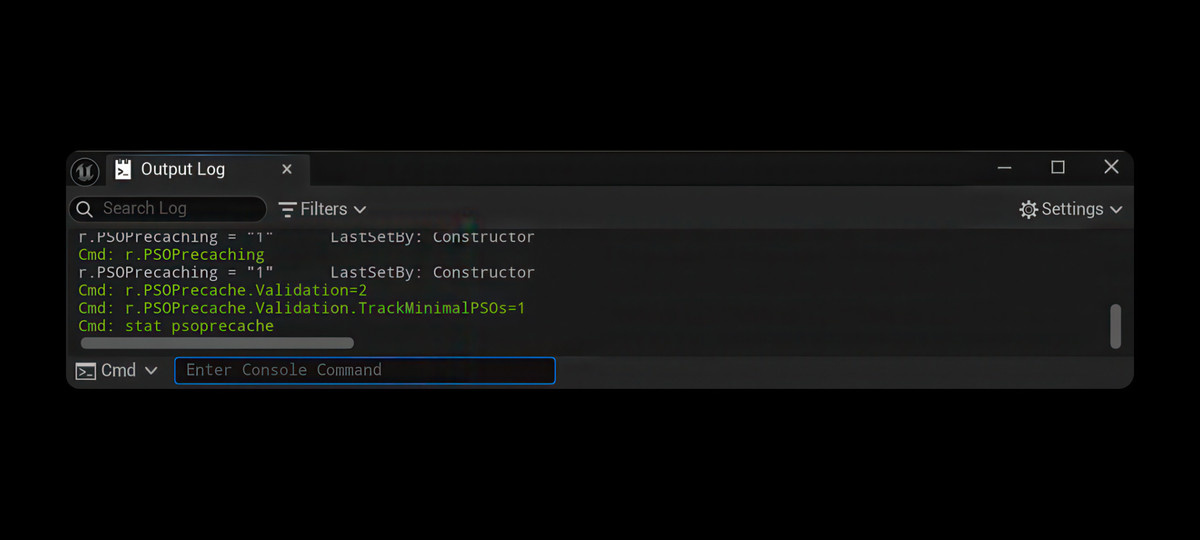 Console commands for PSO profiling and debugging in Unreal Engine.