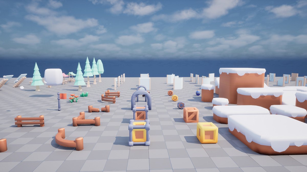 Low-poly assets in the Unreal Engine 2.5D course.