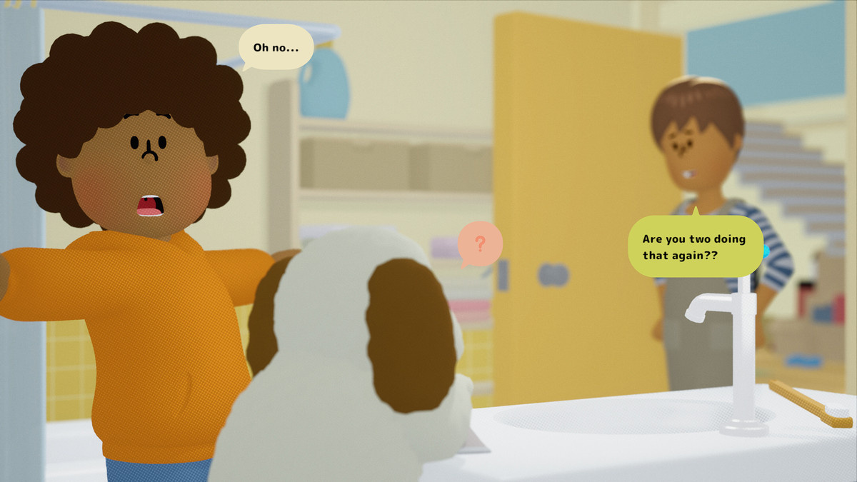A conversation scene in UE5-powered game ‘to a T’.