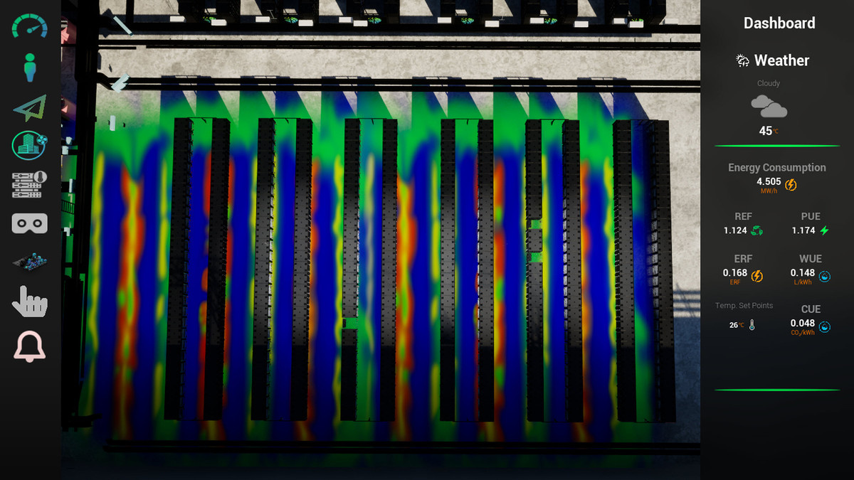 Energy consumption heatmap for digital twin by Smart Spatial.