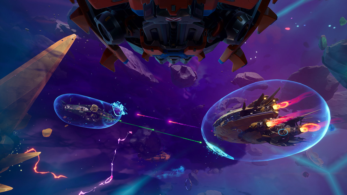 A spaceship battle in ‘Wildgate’ by Moonshot Games.
