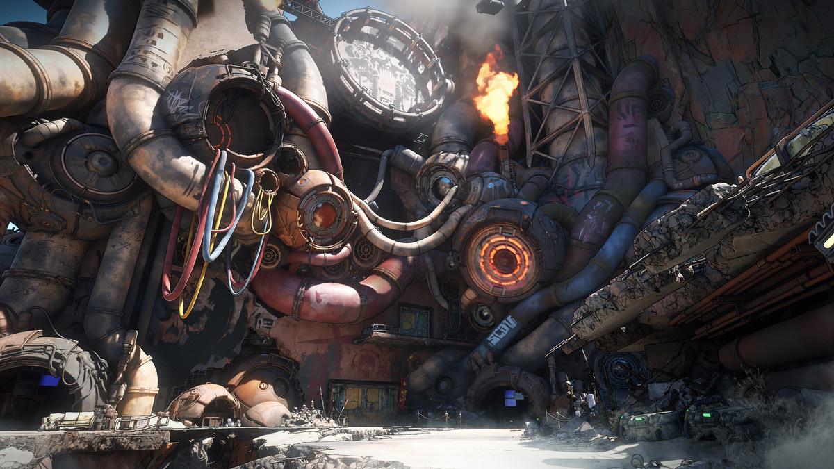 A sci-fi-style building in ‘Borderlands 4’.