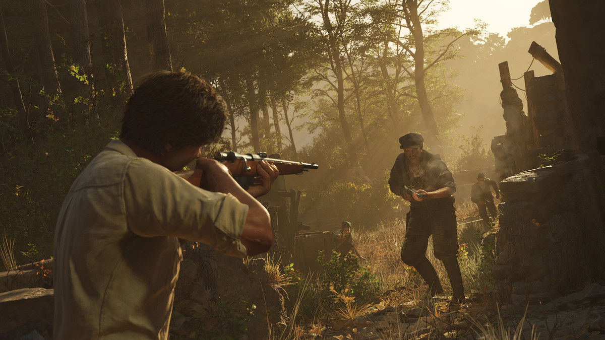 A mafioso takes aim at an enemy in ‘Mafia: The Old Country’.
