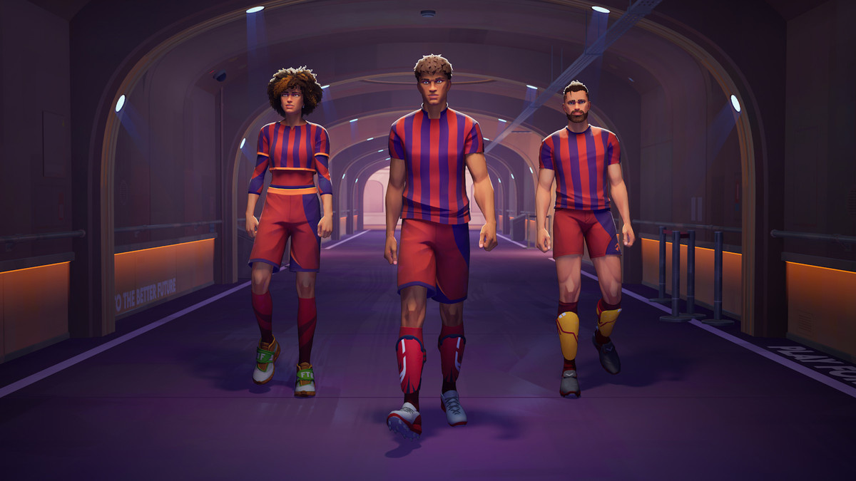 Footballers walking the tunnel to the pitch in ‘Rematch’.