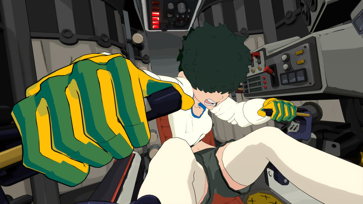 A character manning controls in ‘NITRO GEN OMEGA’.