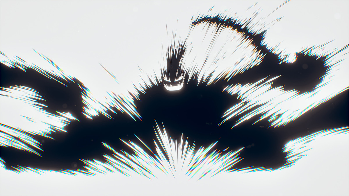 A stylized character grins menacingly in a scene created in UE5.