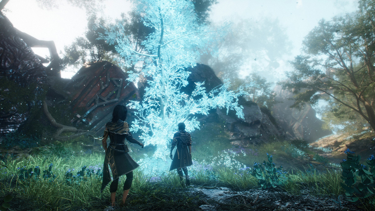 A mystical glowing tree in ‘Clair Obscur: Expedition 33’.