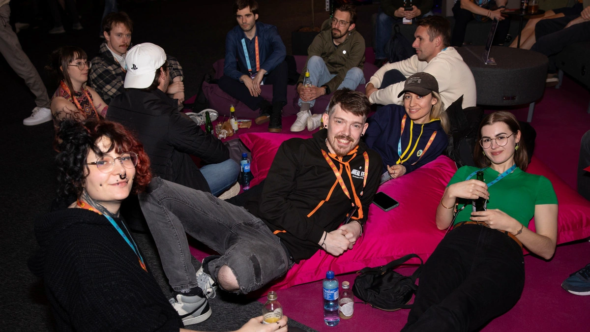 Attendees enjoy the Unreal Fest Party.