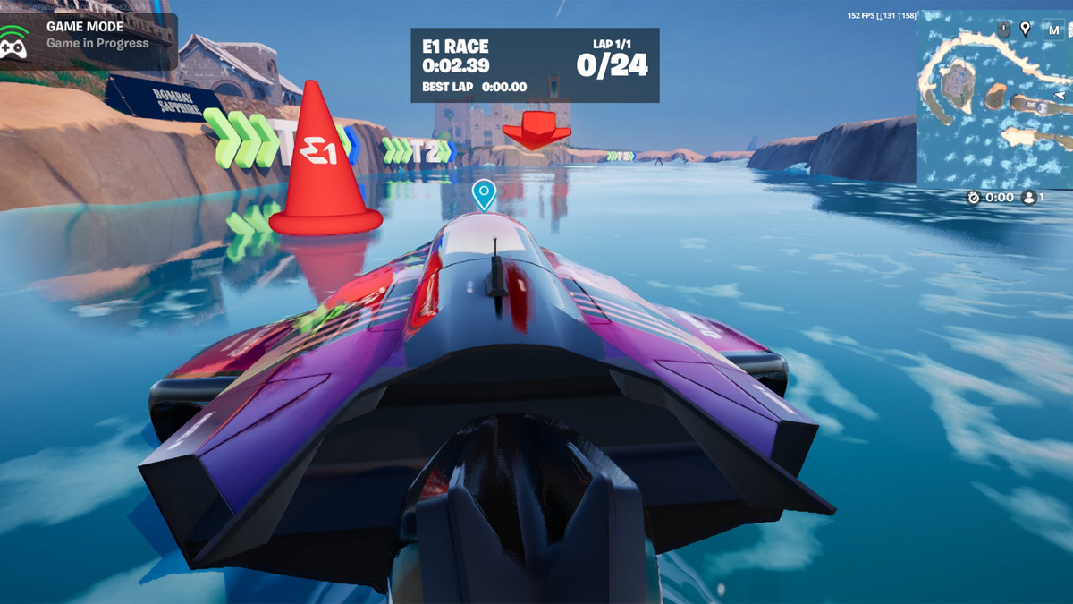  An E1 Series powerboat in Fortnite.