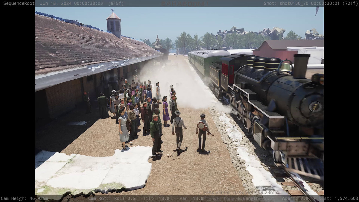 Visualization in Unreal Engine for the locomotive scene in ‘Sinners’.