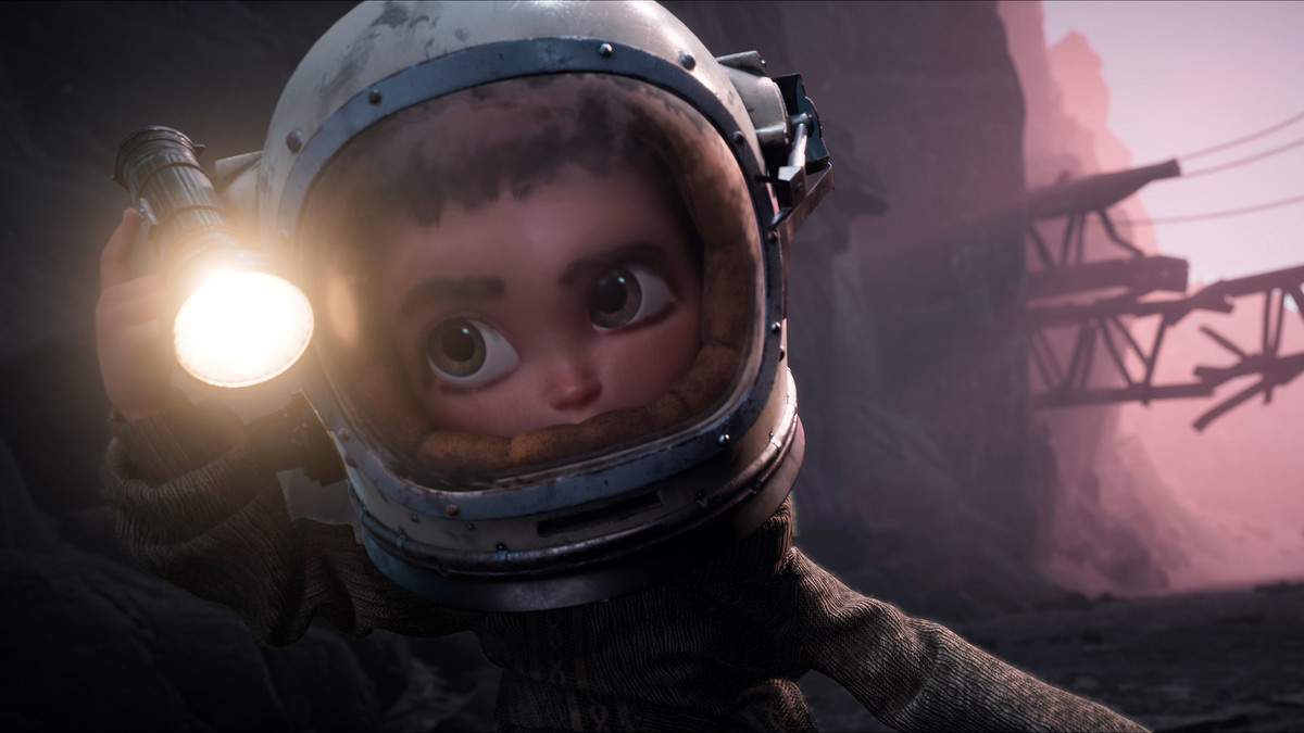 A child holds a flashlight in animated short film ‘Shimmer’.