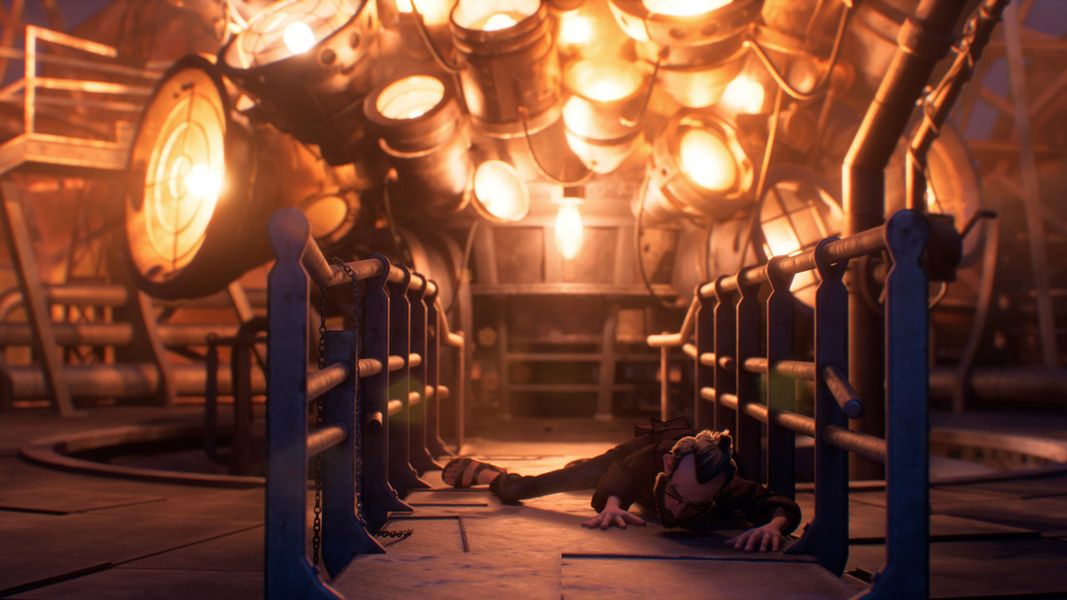 An array of lights inside the lighthouse in animated short film ‘Shimmer’.