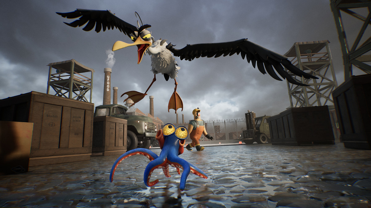 「Darwin’s Paradox!」でタコのダーウィンにカモメが絡んでいる。