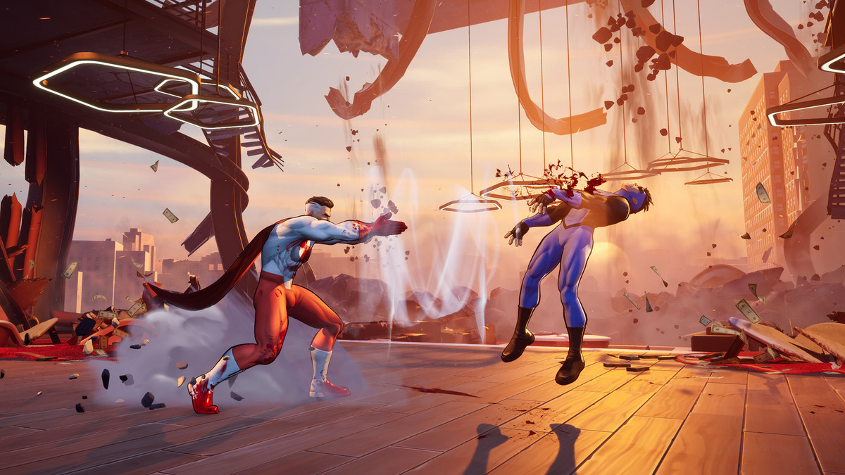 Omni-Man が「Invincible VS™」で Invincible に対して特別な技を繰り出します。