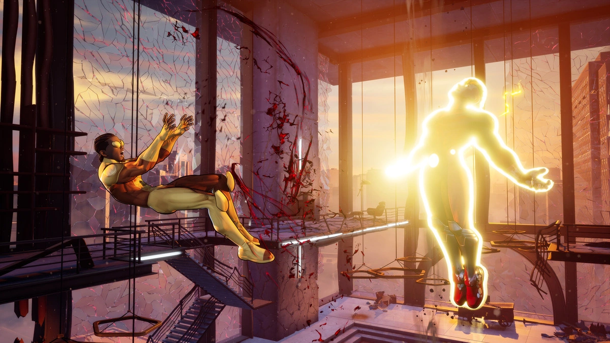 Powerplex electrocuta a Bulletproof en el videojuego <em>Invincible VS</em>™ con tecnología de UE5.