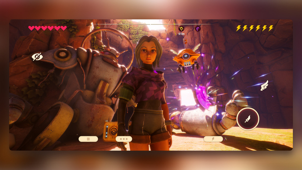 Em stands in a canyon in ‘Oceanhorn 3: Legend of the Shadow Sea’