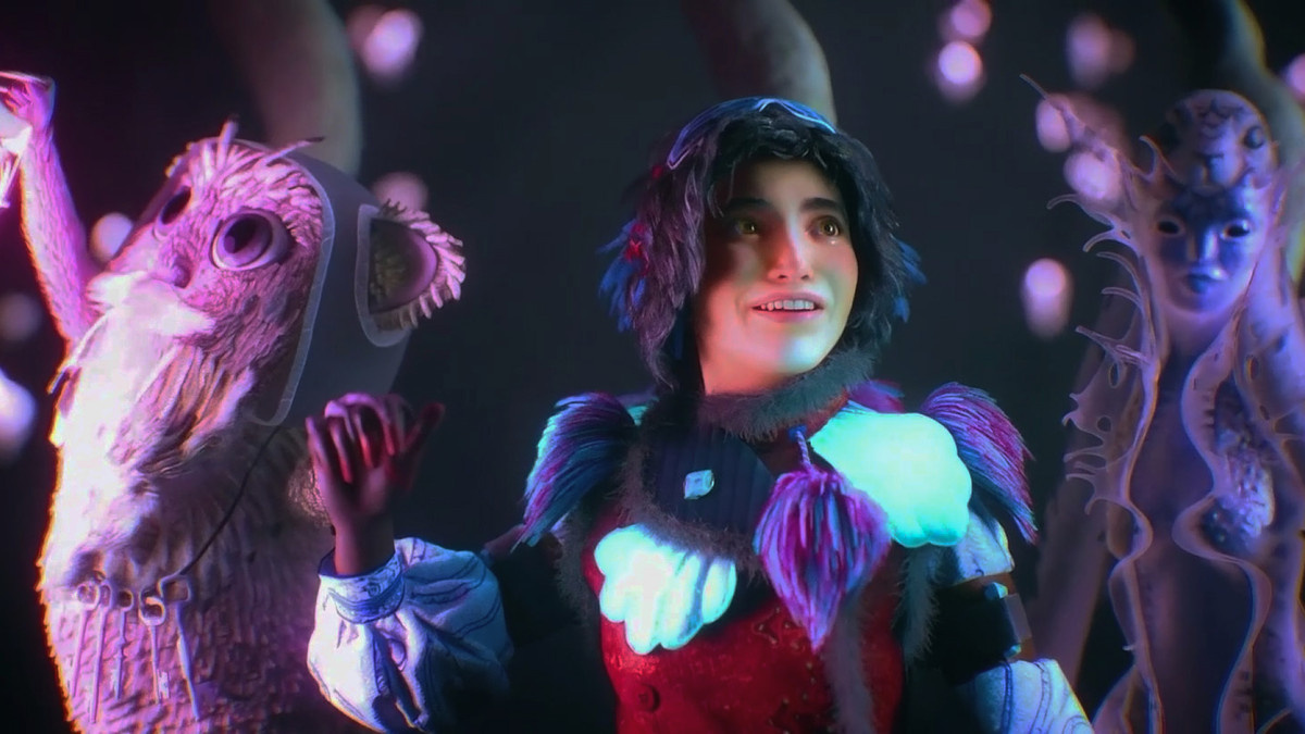 Fia et les personnages non humains créés par ordinateur dans Daughter of the Inner Stars.