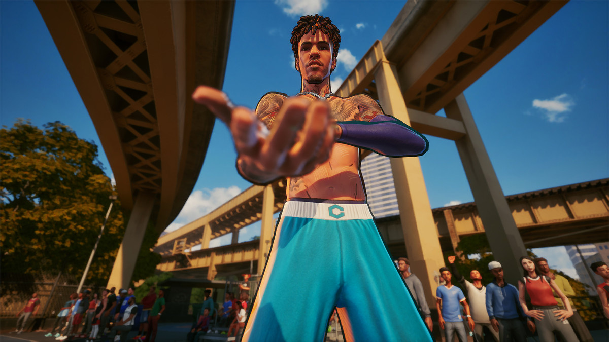 A player offers his hand in ‘NBA THE RUN’