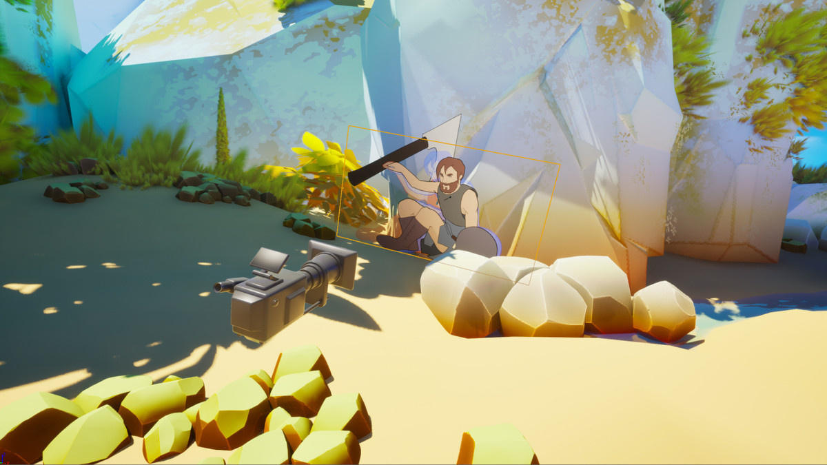 A virtual camera setup in an Unreal Engine animation project’.