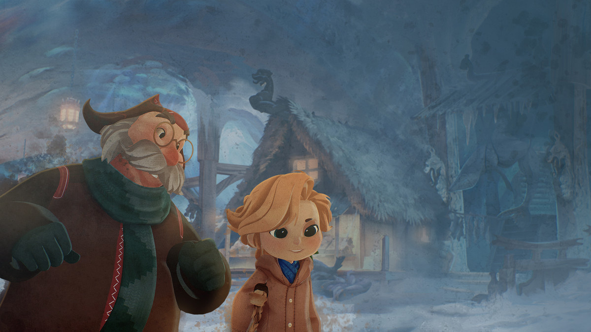Grandfather and grandchild in UE-powered animation ‘The Wingfeather Saga’.