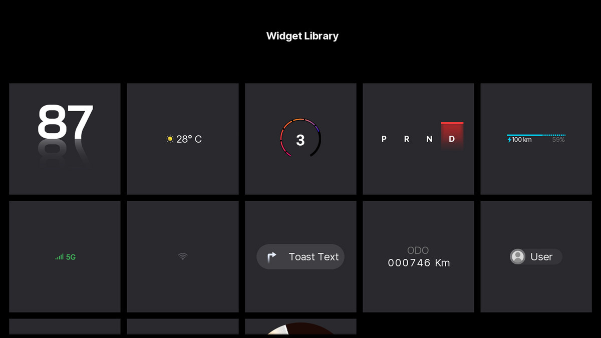 A biblioteca de widgets no Modelo de IHM da Unreal Engine.