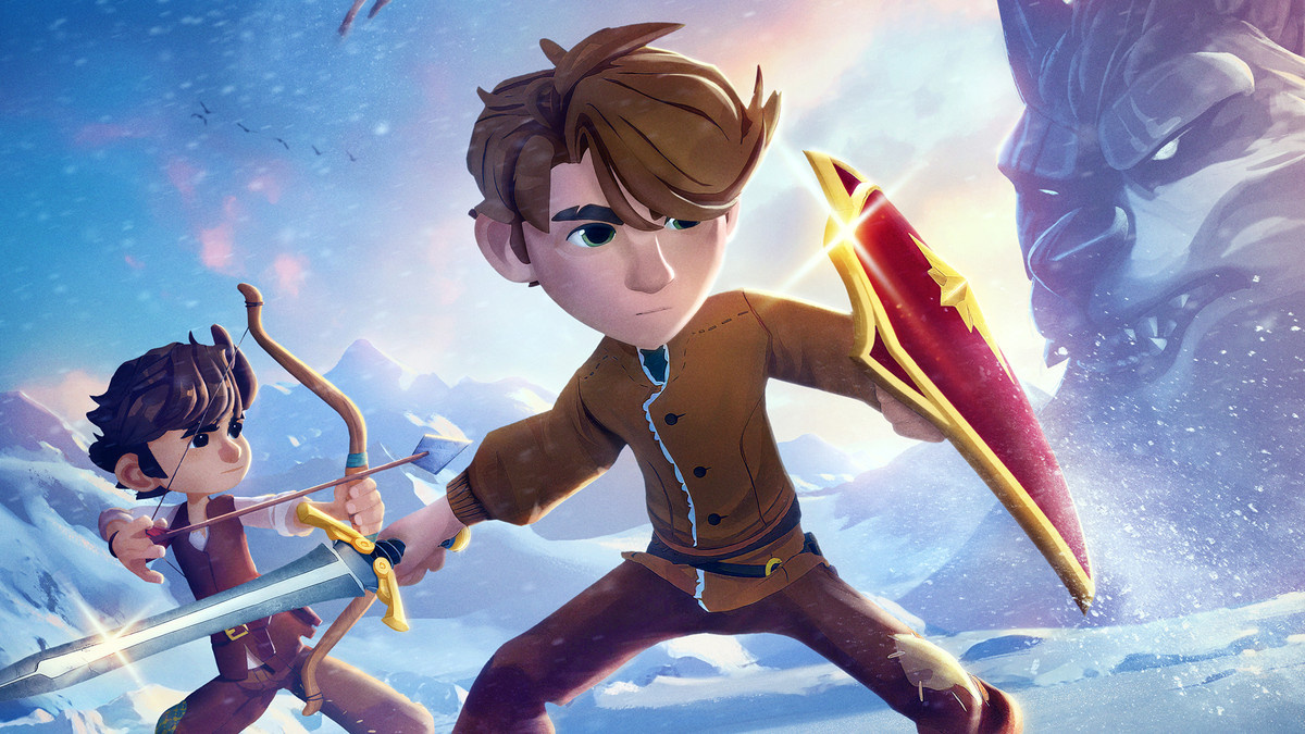 UE 기반 애니메이션 'The Wingfeather Saga'에서 검과 방패를 휘두루는 캐릭터.
