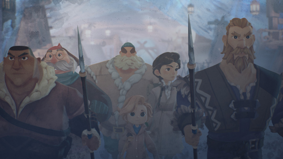 Personajes portando lanzas en la animación <em>La saga Wingfeather</em> con tecnología de UE.