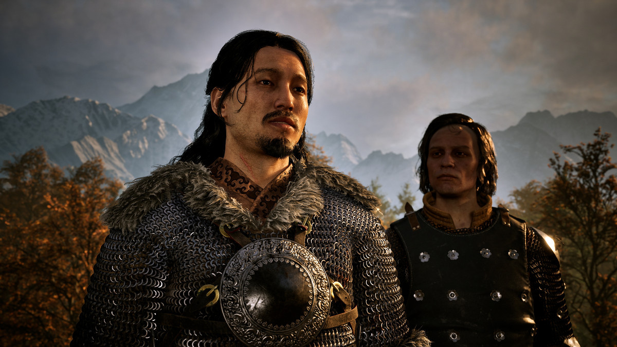 A heavily armored character in ‘The Blood of Dawnwalker’.