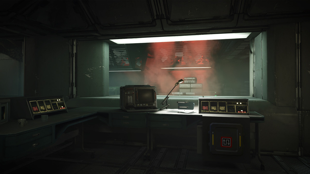 Atmospheric interior shot from VR game ‘Alien: Rogue Incursion’, built in UE5.