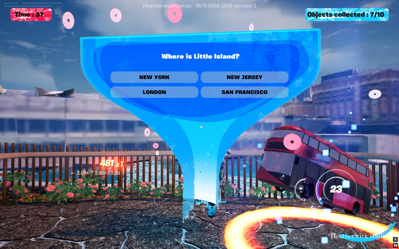 A question panel from the Little Island Fortnite experience.