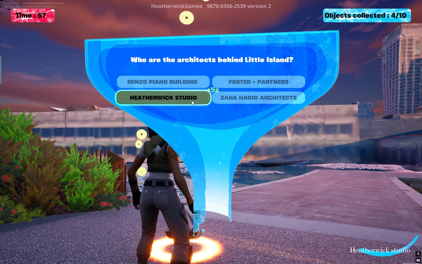 A Q&A feature from the Little Island Fortnite experience.
