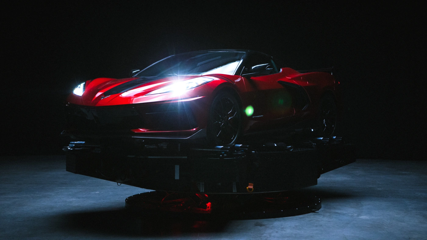 A sports car on the PXO AKIRA system.